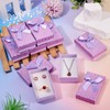 Craftdady Purple Heart Pattern Cardboard Jewelry Storage Boxes with Bowknot
