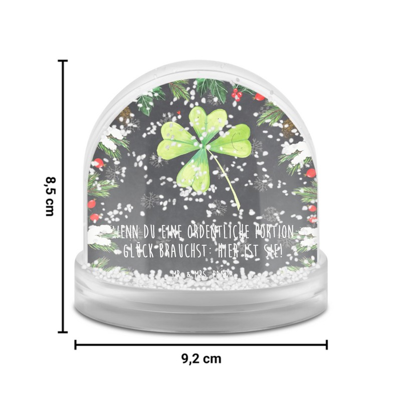 Mr. & Mrs. Panda Snow globe flower clover leaf gift,