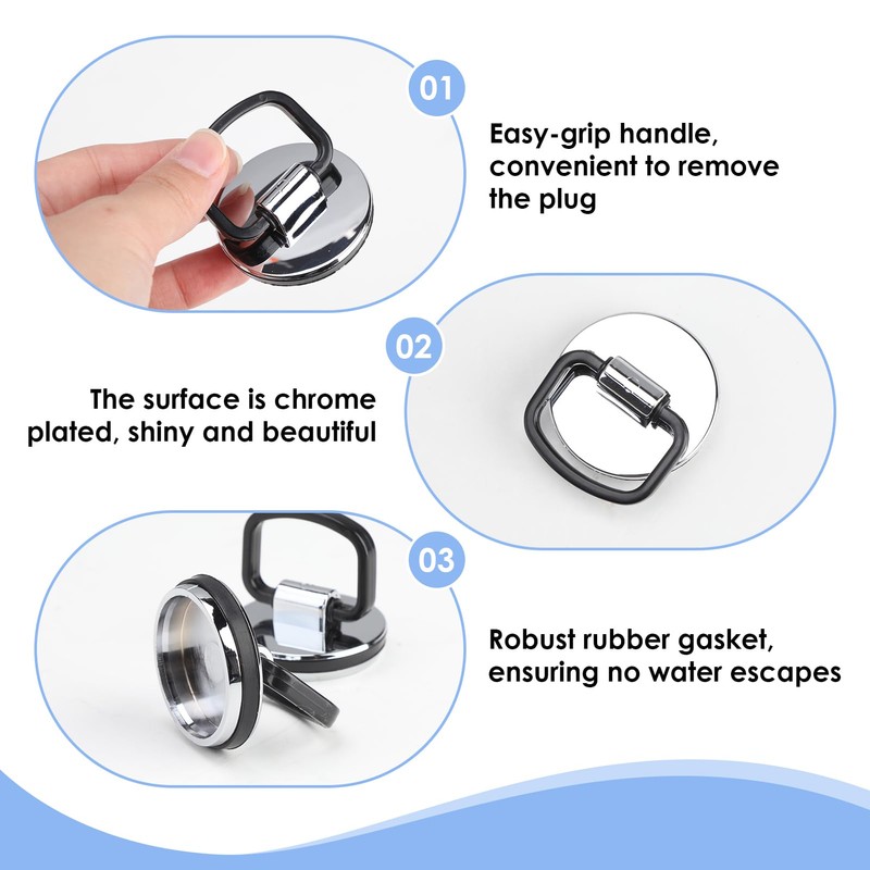 Kitchen Sink Plug, Chrome Sink Plug Replacement 45mm, Bath Plug