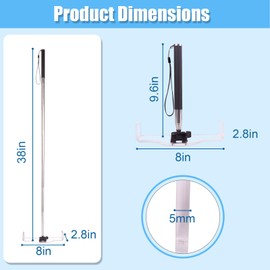 WodGod Adjustable Length Casino Grade Metal Chip Rake,Telescopic Handle Roulette Rake,Chips Stick,Texas Hold'em,Poker Rake (Transparent)