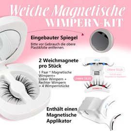 CALAILIS Soft Magnetic Eyelashes, 1 Pair of Magnetic Eyelashes with Pliers, Magnetic Lashes, Natural Look Eyelashes, Magnetic, No Glue Required, Easy to Wear and Remove (MAH1)