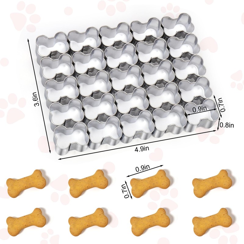 AIERSA Dog Bone Cookie Cutter,25 Cavity Small Dog Bone Cookie