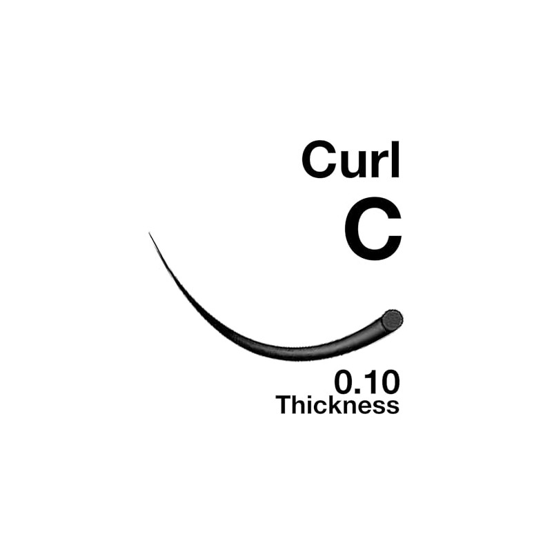 Eyelash Extensions 0.10mm Thickness C Curl Length 12mm Silk Mink