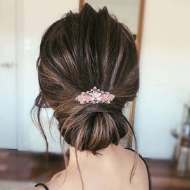 Yienate Fancy Butterfly Rhinestone Hair Clip Pin Barrette Silver Crystal Wedding Hair Pins Barrette Sparkling Bridal Headpiece Crystal Hair Clip Hair Shiny Holder Accessories for Women