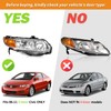 WEELMOTO Headlight for 2006-2011 Honda Civic 2-Door Coupe Assembly Pair