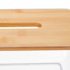 Relaxdays Tissue Box, Plastic & Bamboo, Cosmetic Tissue Box, Square