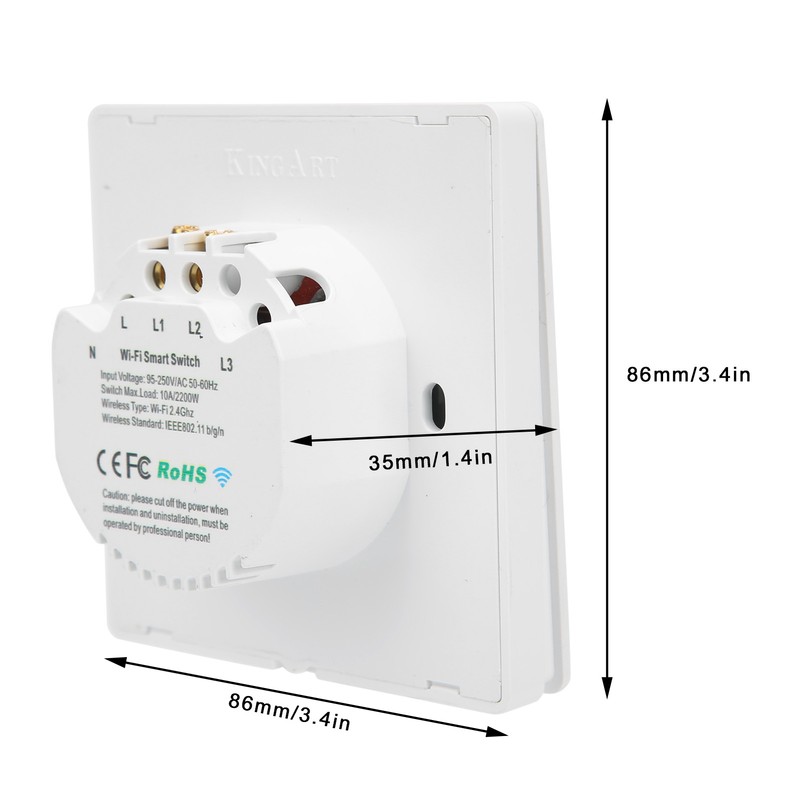 Smart Switch Wifi Wireless Remote Control Switches Standard 2200W 95‑240VAC