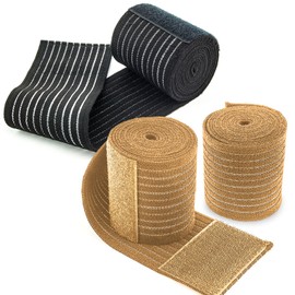 EVOLUXO Firm and Elastic Knee Elbow Wrist Foot Ankle Bandage for Support and Stabilisation Black (1 Pair)