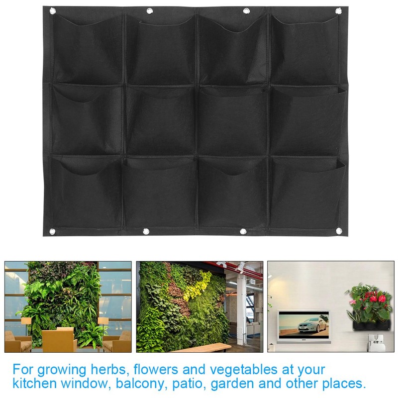 Planting Bag Garden Balcony Wall Vertical Flower Plants Hanging Planter