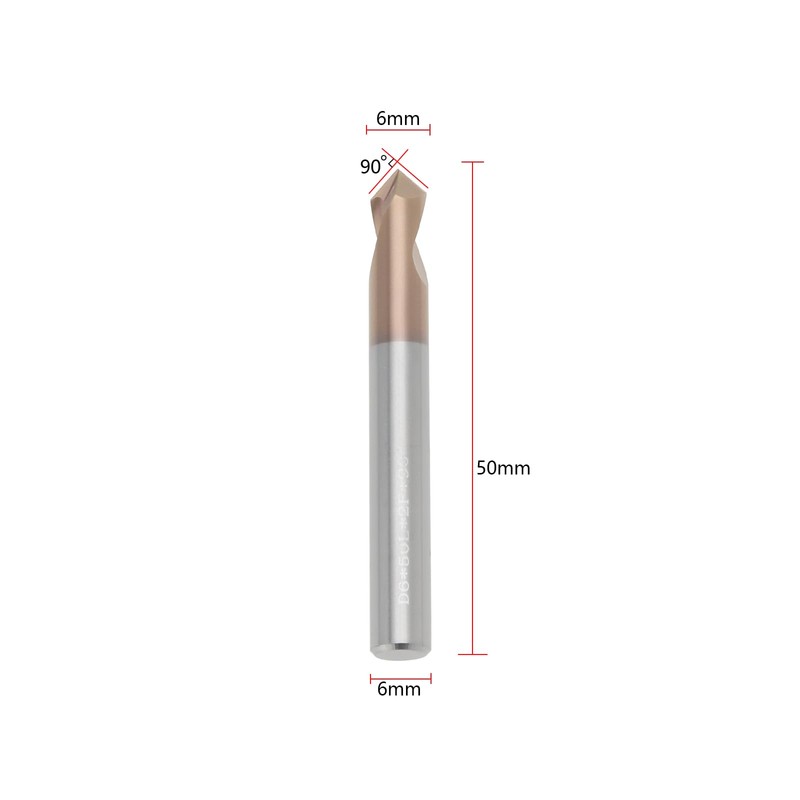 VGOL 2 Pieces 6mm Handle Beveled Cutter Drill Bit V-Groove