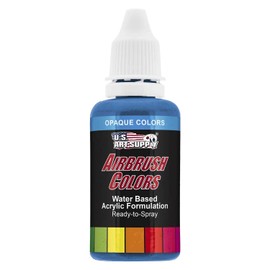 US Art Supply 1-Ounce Opaque Lake Blue Airbrush Paint