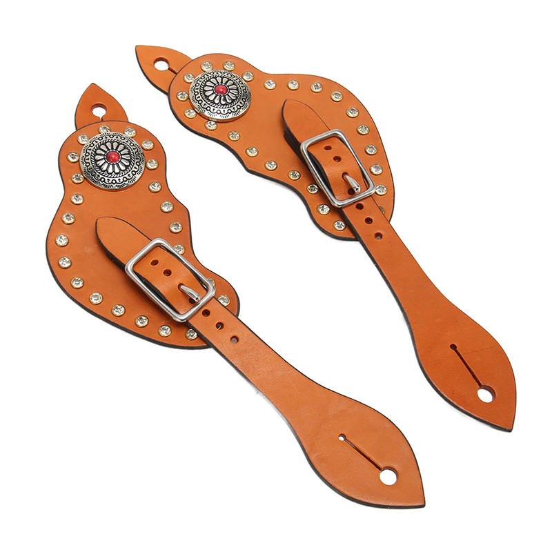 Spur Strap Artificial Leather Adjustable Western Spur Strap with Buckle