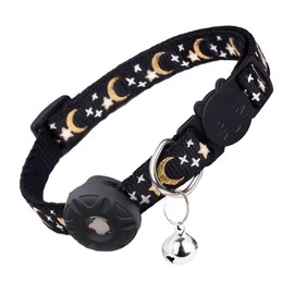 Bencacawinstyle - Collar de Gato GPS con Soporte para Airtag, Collar de Seguridad con Hebilla de Separación Segura, Material de Nailón y Algodón, Negro, para Gatos y Gatitos