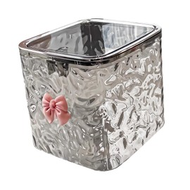 F Fityle Desk Trash Can with Lid Reusable Rubbish Container Portable Waste Basket Small Trash Can for Bathroom Living Room Home Vanity