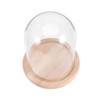 CHILDWEET 9x12cm Flower Glass Cover Glass Dome on Wooden Stand