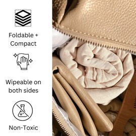 Uniklook Leather Portable Changing Pad for Baby- Vegan Leather Baby Changing Mat - Travel Baby Changing Mat - Baby Changing Mat - Multipurpose Portable Diaper Change Mat waterproof 16"x30"