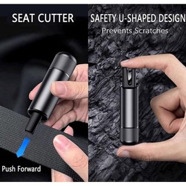 NABIC Emergency Hammer for Car [Set of 2], Emergency Hammer Car with Seat Belt Cutter, Car Safety Hammer, Seat Belt Cutter, Emergency Hammer, Window Breaker for Car, Car Emergency Escape Too (Black