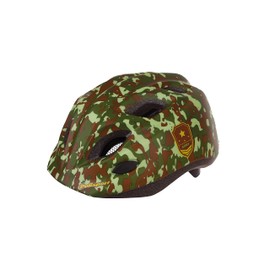 POLISPORT S Junior 8740900016 Premium Army Helmet with LED Bicycle for Children, Adjustable Size S (52-56 cm) with CE Certification for Cycling, Skateboarding, Skating in Army Colour