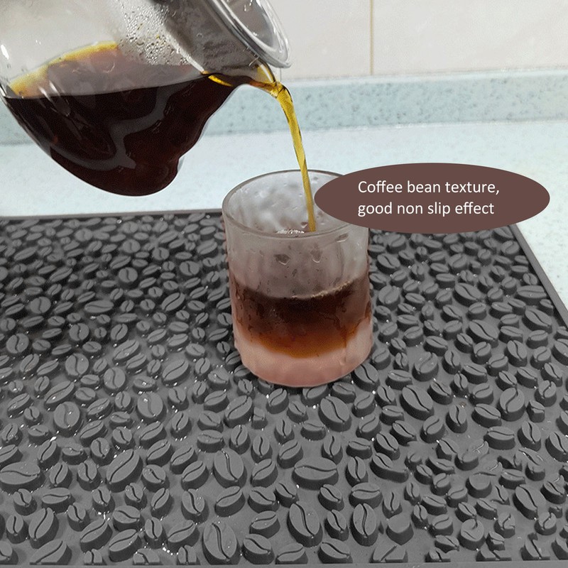 Non Slip Cup Mat Coffee Bean Design Desktop Bar Counter