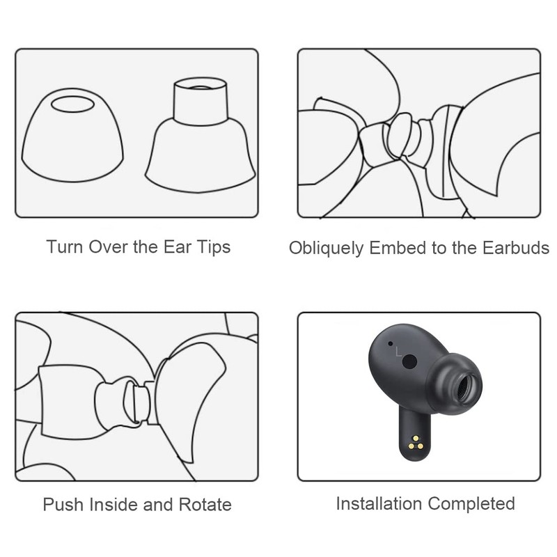 ALXCD Ear Tips Compatible with LG Tone Free FP9, 6