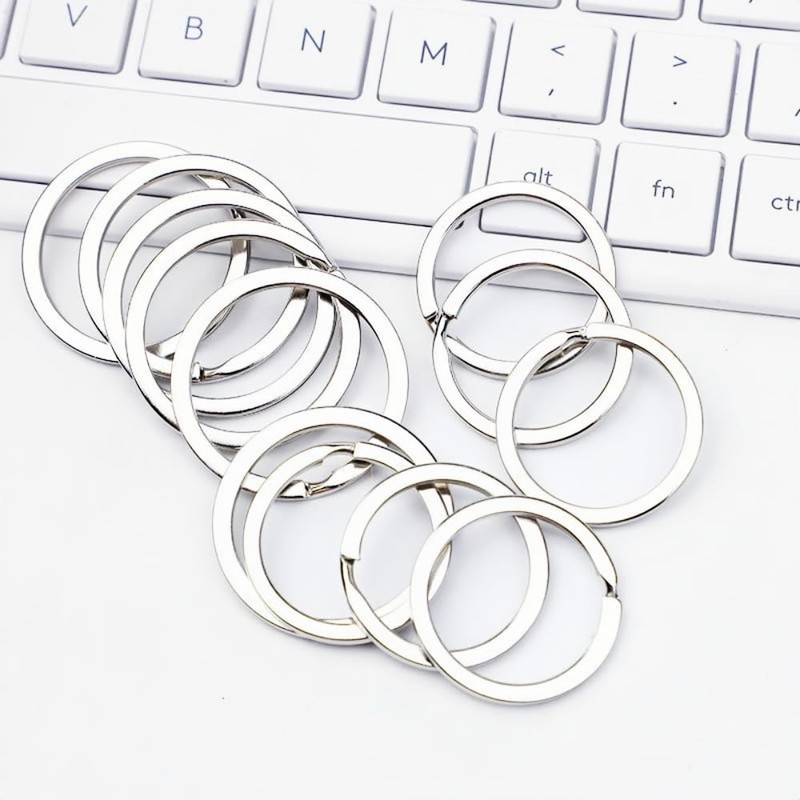 DOETYD 10pcs 25mm Key Ring Hoop,Metal Key Rings Metal Flat