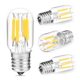 ZSSXOLED [Pack of 4] Microwave Oven Light Bulb 3W 125V E17 LED Bulb T22 (40W Equivalent), E17 Base LED Tubular Filament Bulb for Oven Stove Top Range Hood Appliance Replacement Light White 5000K