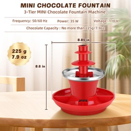 Mini Chocolate Fondue Fountain, Mini Chocolate Melting Pot, MIni Warmer Machine for Milk Chocolate, Cheese, Butter, Candy