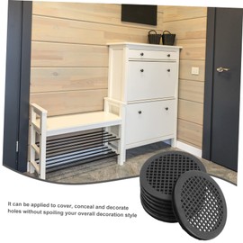 Outanaya Professional 10pcs Vent Covers Round Plastic Air Vent Holes Louver Vents for Cabinets Heat Emission Holes Dust Windproof Black Grid c