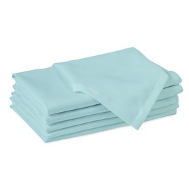 Encasa Cotton Cloth Napkins | Set of 6 | Size 43x43 cm | Egg Blue Solid Color | Machine Washable
