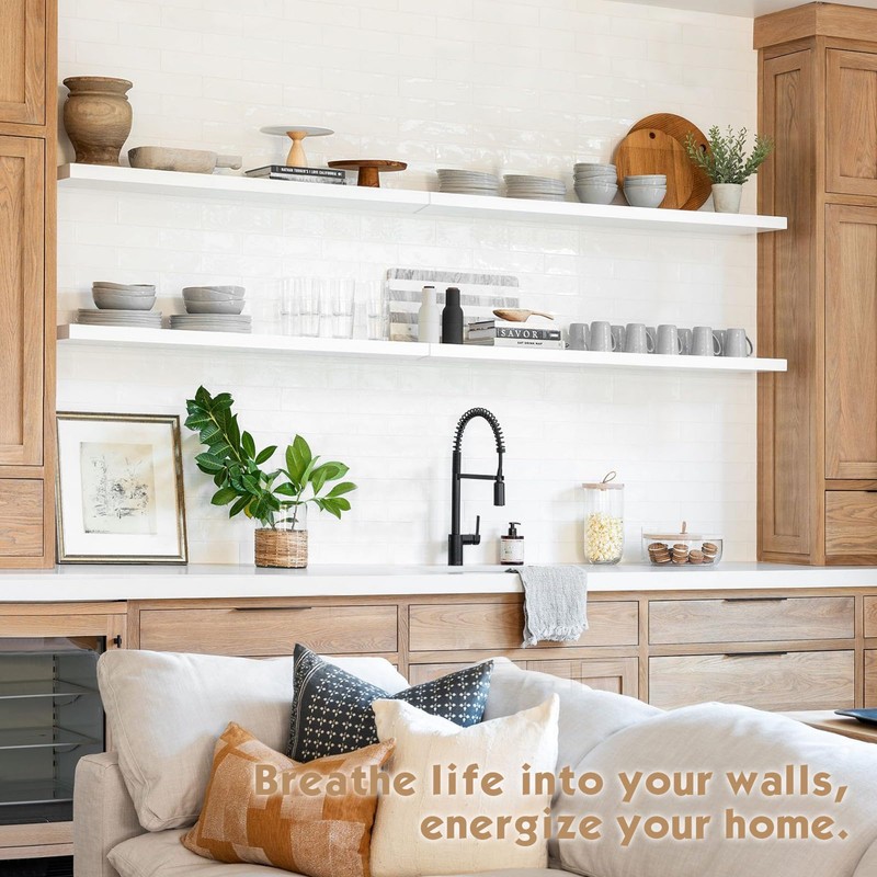 Forbena White Floating Shelves for Wall 36 Inches Long, Modern