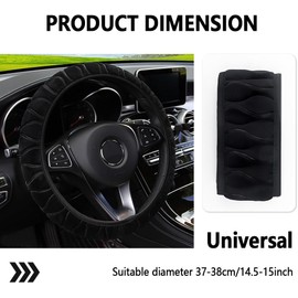 carleef Funda de volante mullida para coche, protector de volante cómodo y cálido para decoraciones de coche, fundas universales de volante de 38 cm para accesorios de interior de coche para mujeres y