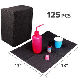 Hisight Disposable Dental Bibs Sheets Cloths, Tattoo Table Covers Clean Pad,Underpad Hygiene Personal Tattoo Bib Waterproof Tattoo TableCloth Tattoo Supply Sheet, 125pcs13 X 17" (Black) (125 Pcs)
