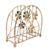 Antique Bronze Metal Floral Petals & Branches Tabletop Napkin Holder,