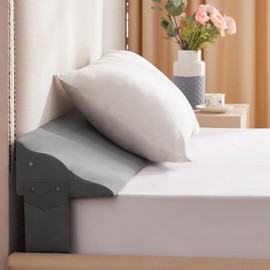 Paxato Queen Size Bed Wedge Pillow for Headboard – Mattress Gap Filler Wedge (0–8"), Close Gap Between Headboard and Mattress, Stop Pillows Falling, Wave Wedge, Large Bed Pillow, Gray (60"x10"x6")