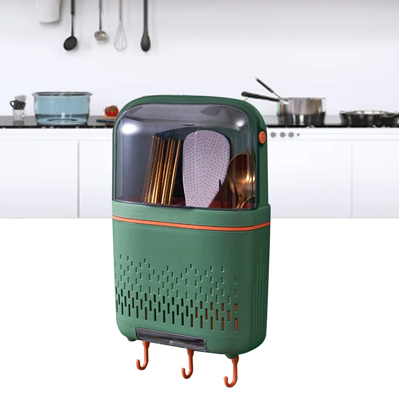 Wall Mounted Chopsticks Holder Multifunctional Chopstick Drain Storage Box Kitchen