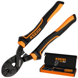 KSEIBI 8-Inch Mini Bolt Cutters Heavy Duty - Compact Bolt Cutter with Anti-Slip Handle for Wire, Cables, Chains, Small Screws - Handy Tool Featuring High Leverage Design and CrMo Blades - 161615
