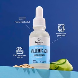 Tropical Heal - Serum Facial Ácido Hialurónico Alta Concentración - Hidratación 24 Horas y Elasticidad - Cruelty Free, 30 ml