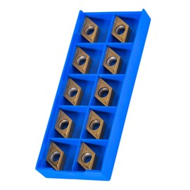 10PCS CNC Carbide Inserts, CNC Carbide Tips for Lathe Turning Tool DCMT11T304-HM YBC251 with Plastic Box