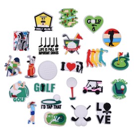 Pack of 23 Golf Shoe Pendant Pins, PVC Shoe Decoration with Distinctive Golf Design, Shoe Pendants Crocs Pins for Decorative Shoes, Shoe Badges Golf for Girls Boys Shoe Accessories, Polyvinyl Chloride