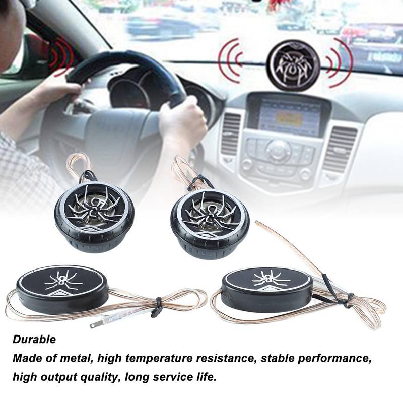 Car Loudspeakers Stereo Round Tweeter with Chrome Plated Spider Pattern