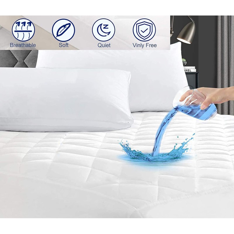 Waterproof Quilted Microfibre Mattress Protectors Water Resistent, Non Allergenic Fully