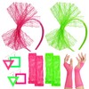 juciasouul 10 Pcs 80s Accessories for Women Lace Headband Neon