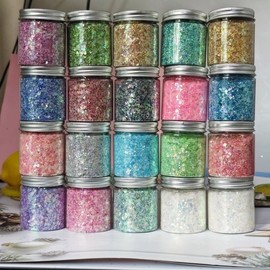 Devil's Eye Glitter Sequins 50G in a Bottle - Korean Style Magic Highlight Color 10 Pieces + Devil's Eye in a 50g Bottle 10ea