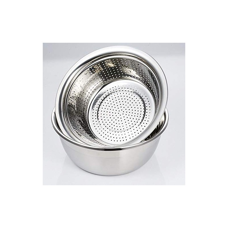 Stainless Steel Colander and Bowl Set, Kitchen Strainer, Pasta Strainer,