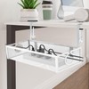 Under Desk Cable Management Tray,Multifunctional Desk Cord Organizer | Metal