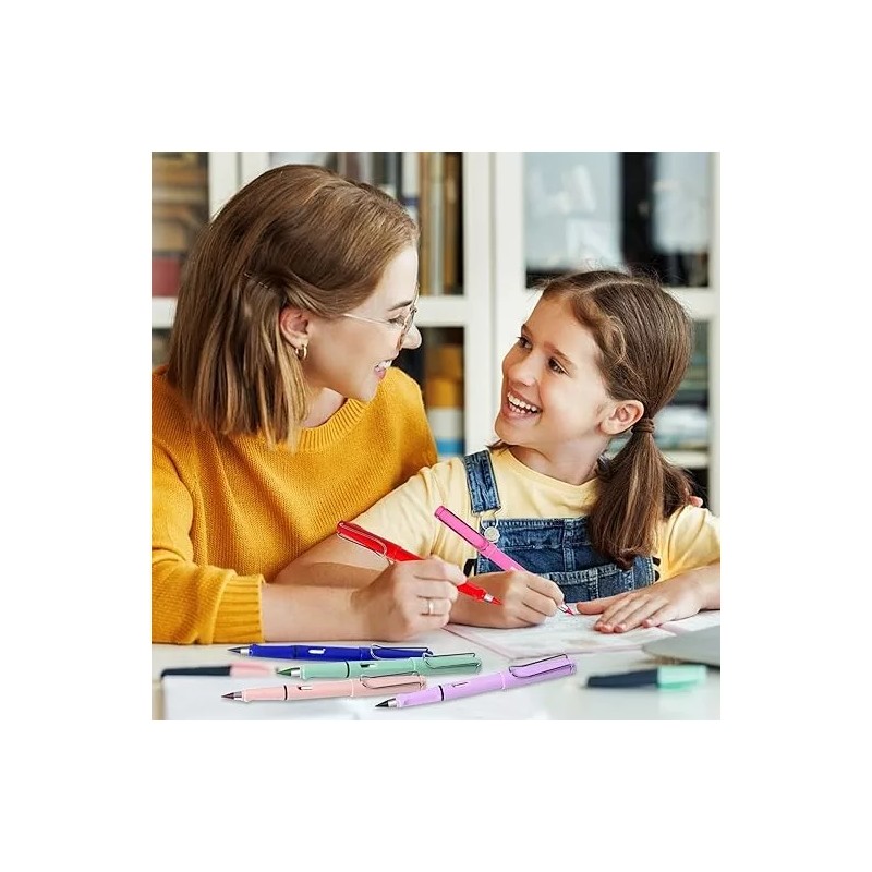 ANGYCOT 12 Lápices De Colores Infinitos Mixtos Con Goma Borrables