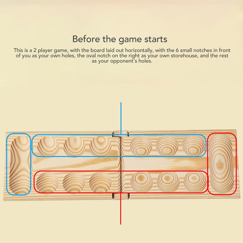 Folding African Stone Game Wooden Intellectual Logic Thinking Training Parent