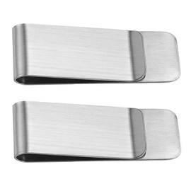 Money Clips 2 Pcs Silver Money Clips Money Holder Cash Clip, Minimalist Wallet Money Clip and Credit Card Holder Bill Clip Note Holder for Men Super Slim and Durable