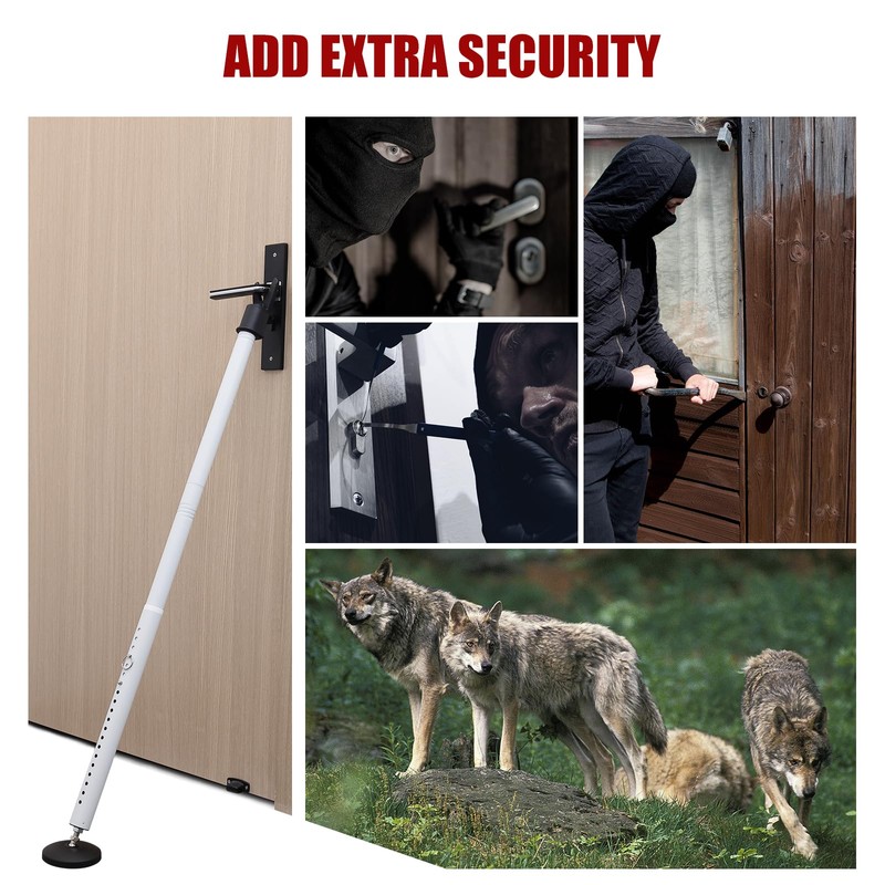 2 Pack Door Security Bar – Anti-Slip 600LB Heavy Duty