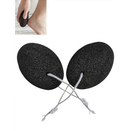 Luvilly 2Pack Black Natural Volcanic Pumice Stones for Feet,Pedicure Pumice Stone for Corn Removal,Exfoliator Tool, Foot Stone for Dry&Dead Skin